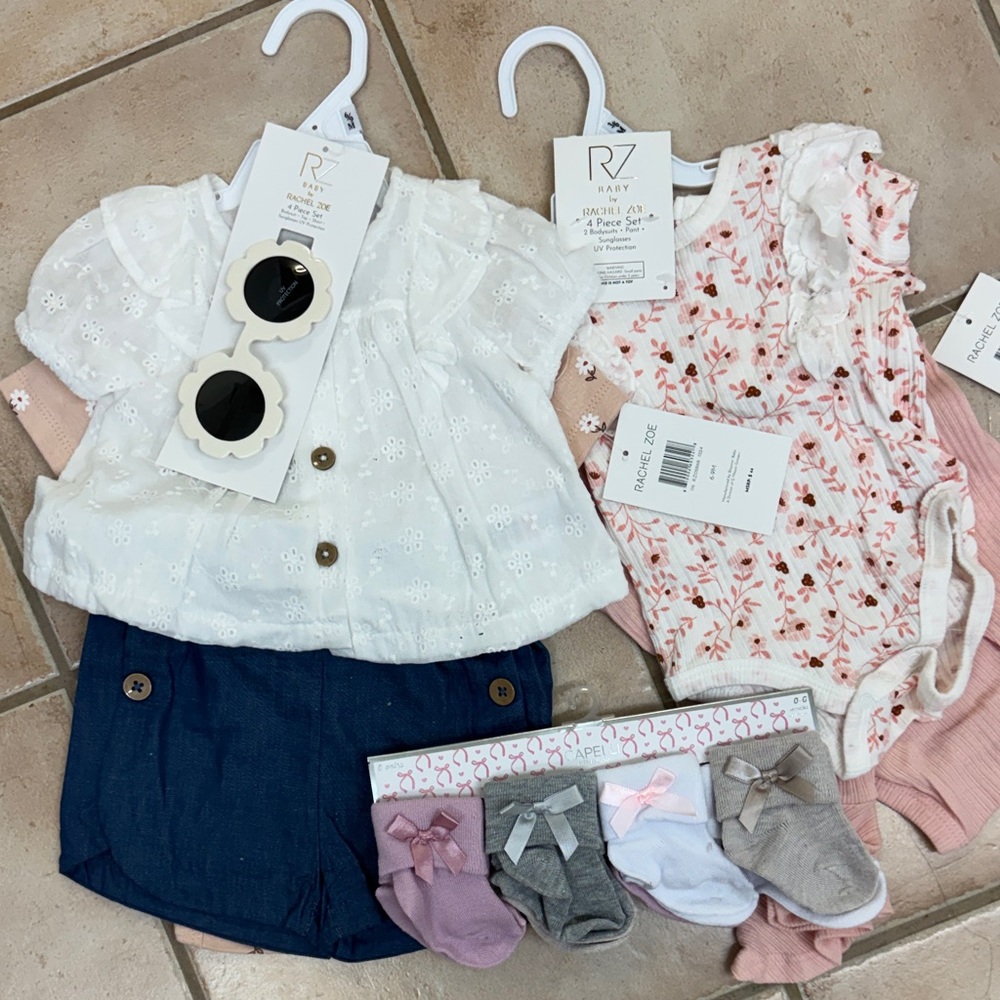 Rachel Zoe White and Pink Floral Bodysuits